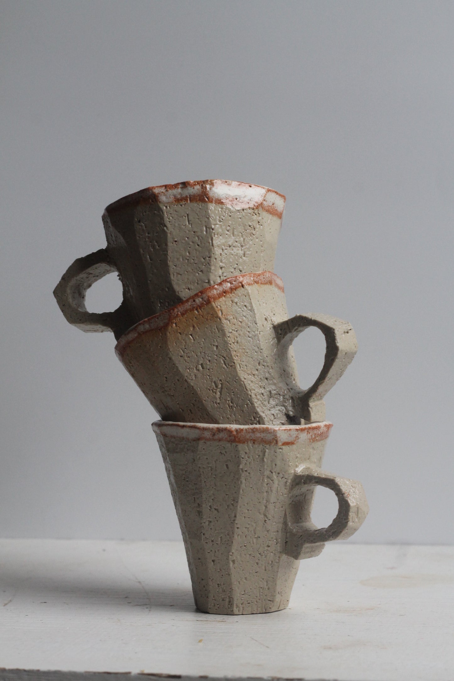 Espresso cup White with red sparkles inside