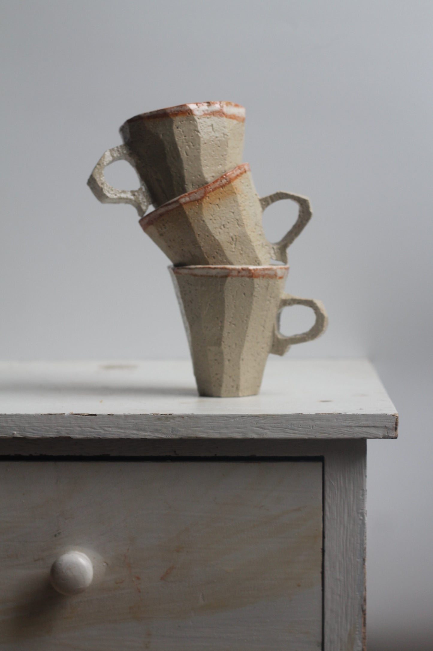 Espresso cup White with red sparkles inside