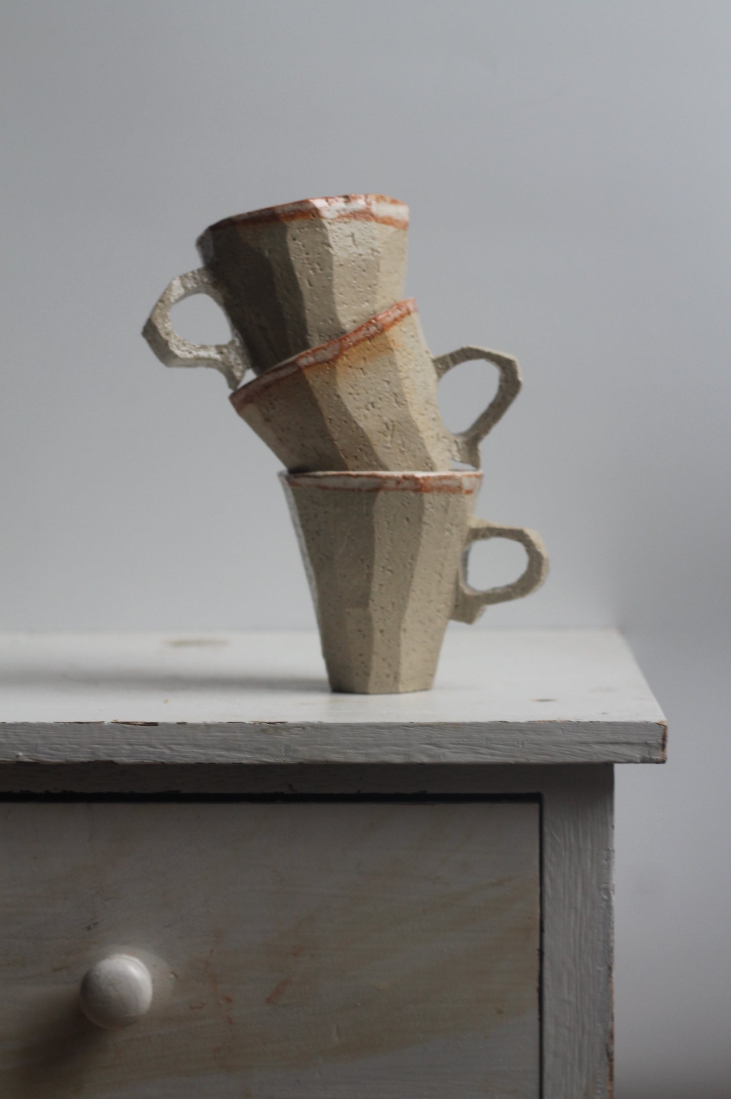 Espresso cup White with red sparkles inside