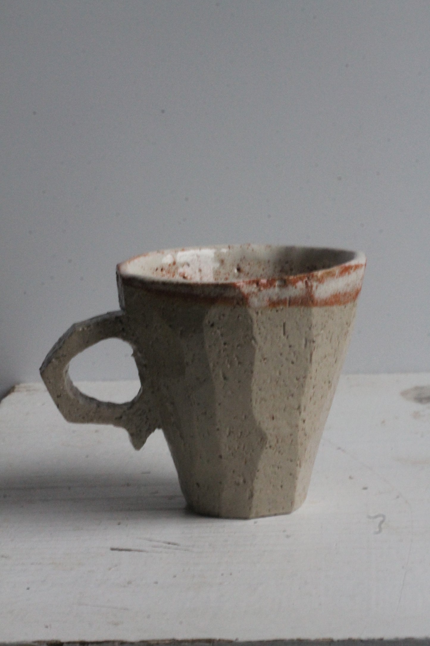 Espresso cup White with red sparkles inside
